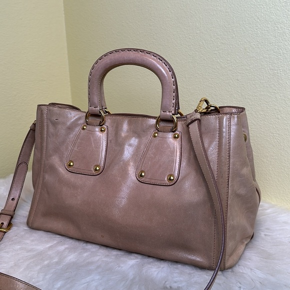 💯Authentic Prada Tan Leather Handbag Two-way🍀 - Picture 5 of 14